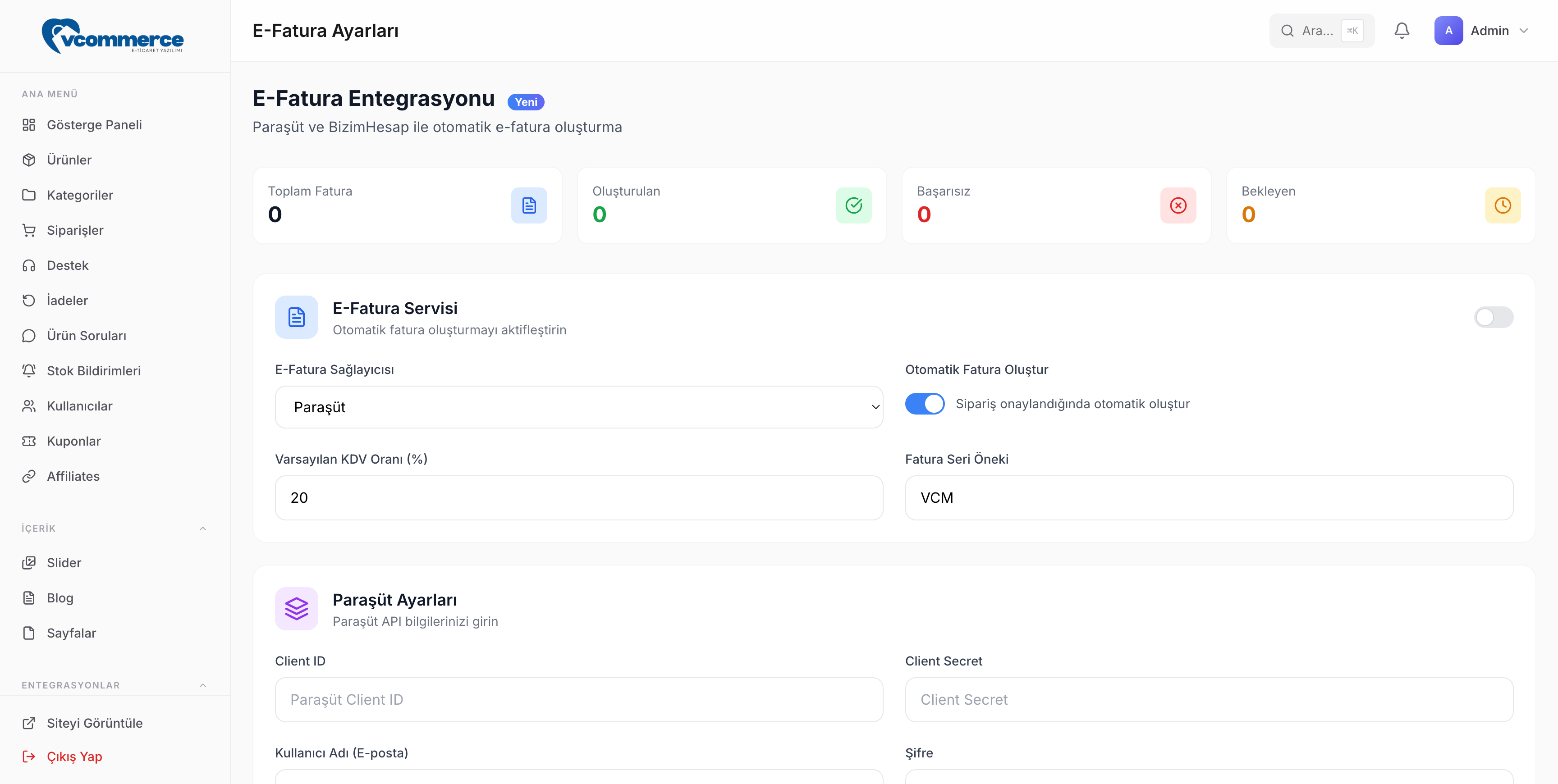 vCommerce E-ticaret yazılımı Limon Yazılım